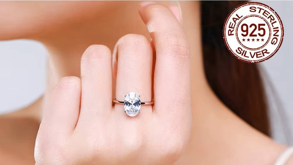 Bague "Solitaire" en argent 925