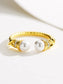 Bague "Pearls" en argent plaqué or jaune