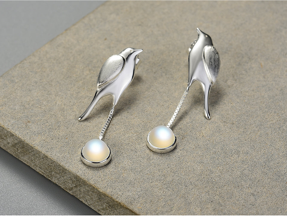 Boucles d'oreilles "Oiseau" en argent