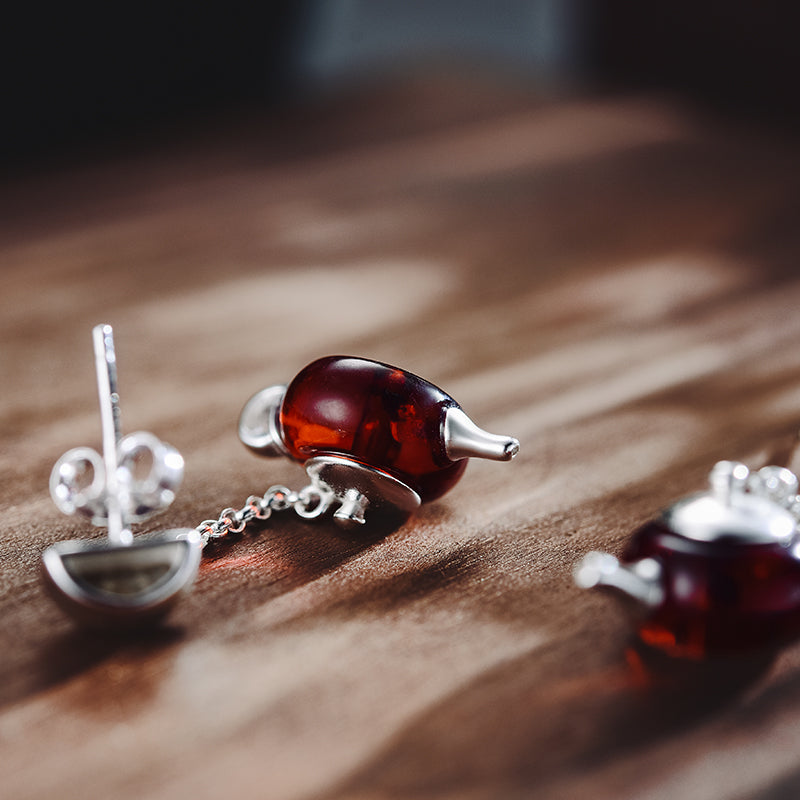 Parure de bijoux bague "Table à thé" et boucles d'oreilles  en argent 925