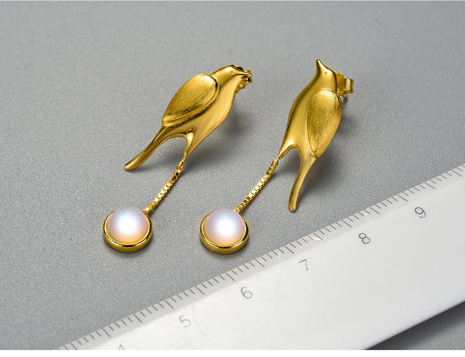 Boucles d'oreilles "Oiseau" en argent