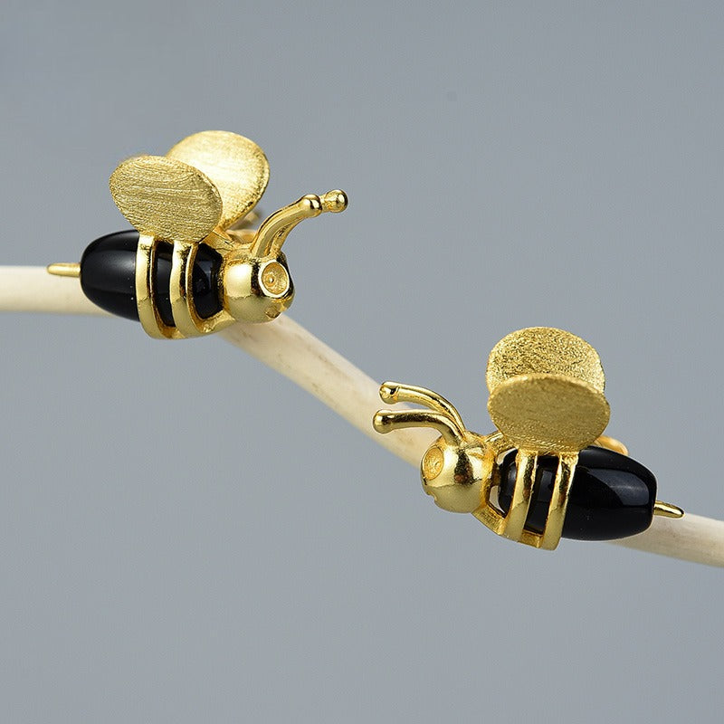 Boucles d'oreilles "Ma Petite Abeille" en argent 925