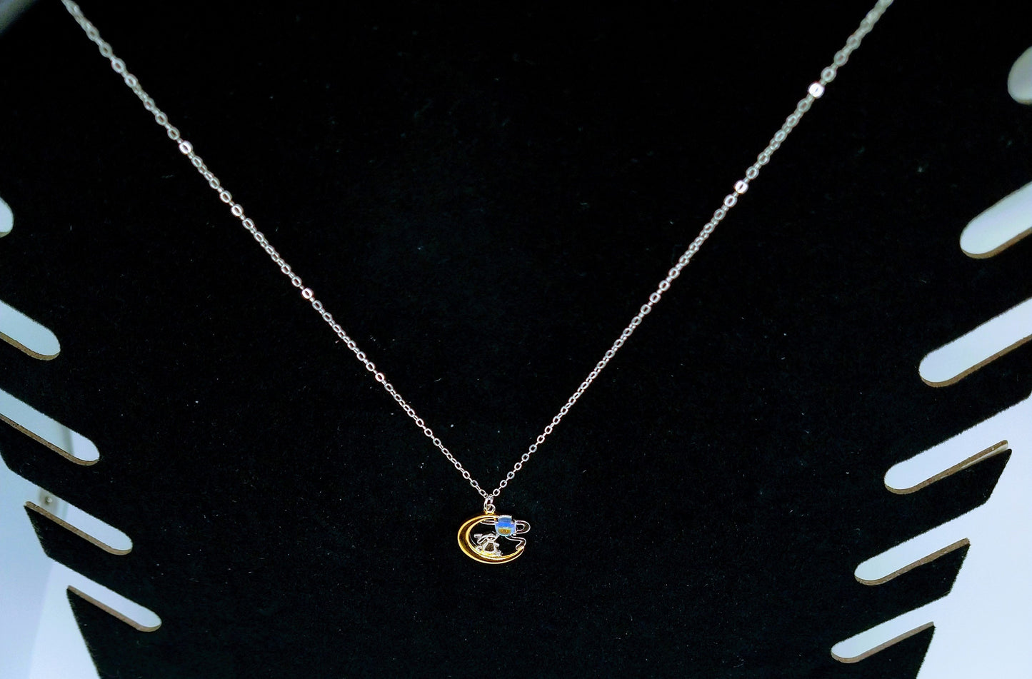 Collier "Luna Cat" en Argent Sterling, assorti de pierre de lune