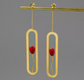 Boucles d'oreilles "Tulipe" en argent sterling assorties de Corail naturel