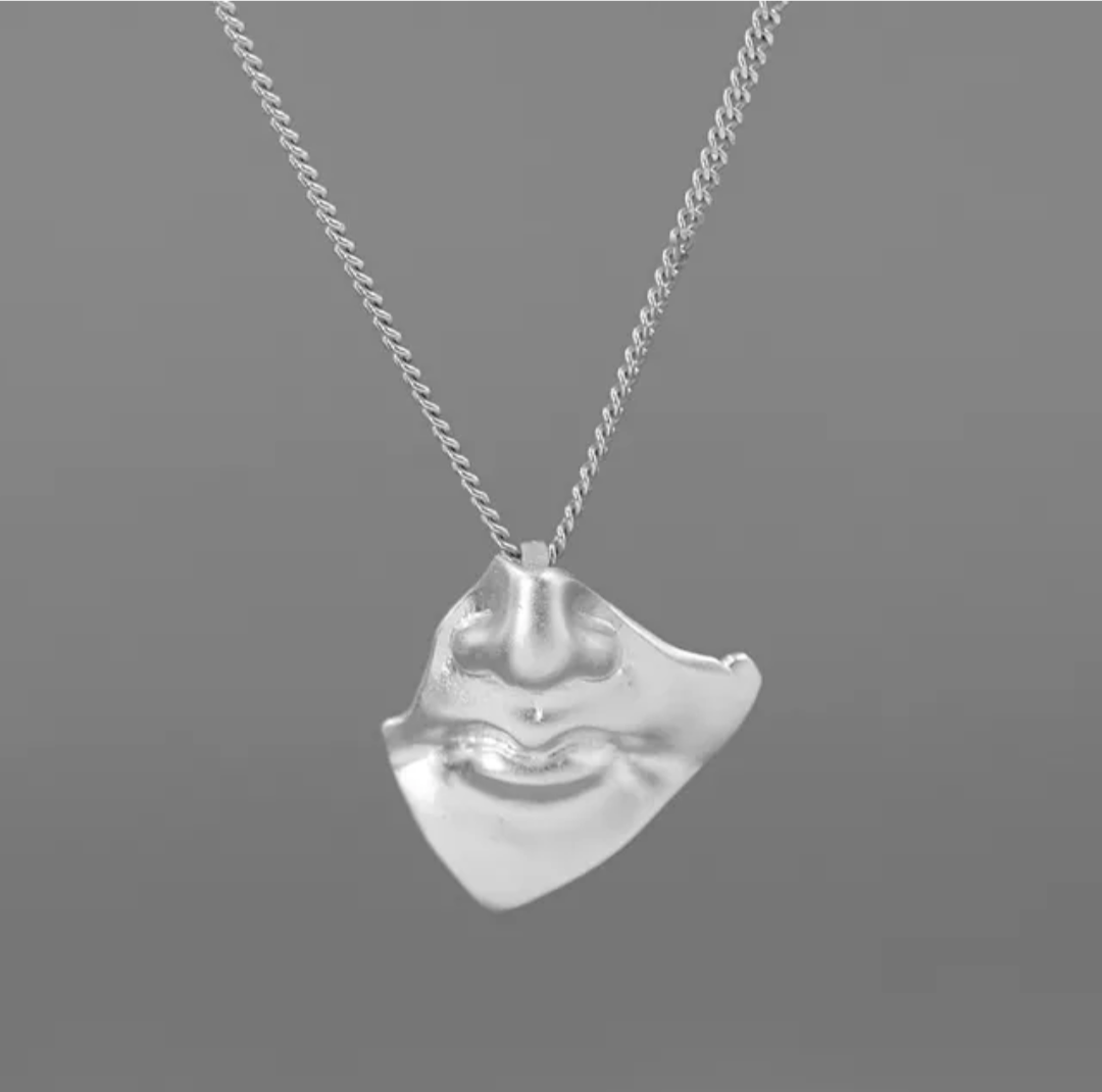 Pendentif "Visage" en argent Sterling