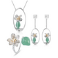 Parure de bijoux "Pot de Fleur" en argent 925 et Aventurine